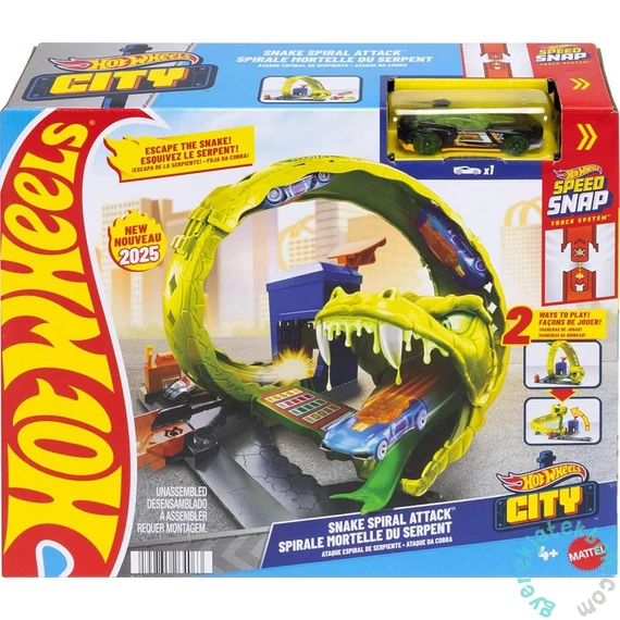 Mattel - Hot Wheels City - Kígyó támadás pályaszett (HDR29-JBM63)