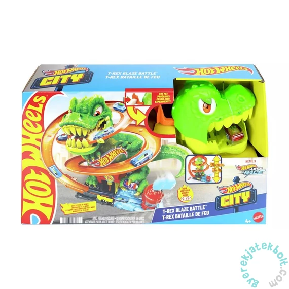 Hot Wheels City - T-Rex Blaze Battle támadás pályaszett (JBM73)