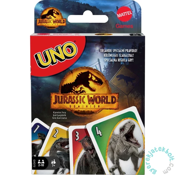 Mattel Uno kártya - Jurassic World 2025 (JFT28)