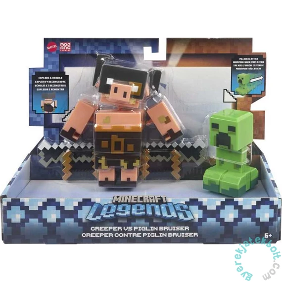 Minecraft Legends akciófigura készlet - Creeper vs. Piglin Bruiser (GYR99)
