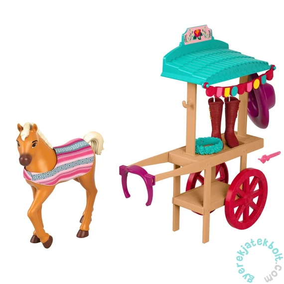 Szilaj - Zabolátlanok - Miradero Fesztivál - Kellékes kocsi csikóval játékszett (GXF68-GXF70)
