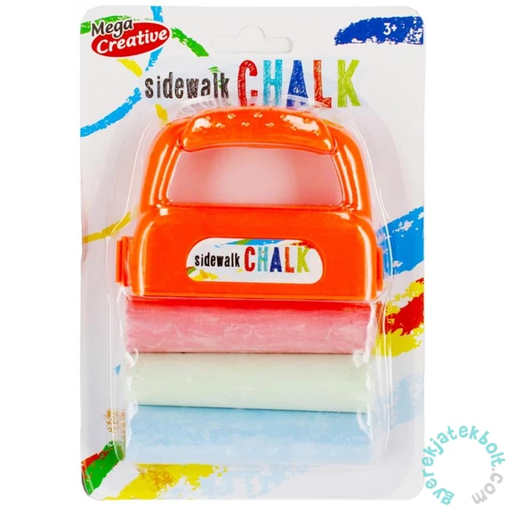 Mega Creative - Aszfaltkréta rajzolószett krétatartóval