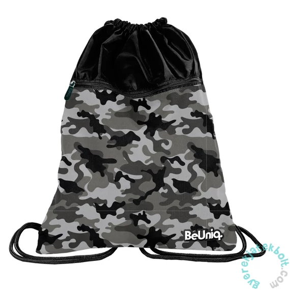 BeUniq Terepmintás zsinóros hátizsák, tornazsák - Moro