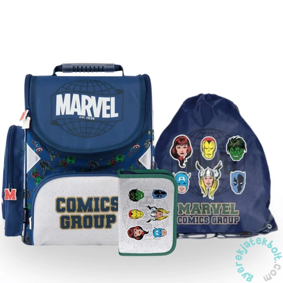 Avengers - Bosszúállók - Comics Group ergonomikus iskolatáska szett felszerelt kihajtható tolltartóval (AV24HH-525-1-szett)