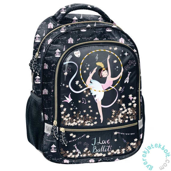 Paso - Balerina hátizsák, iskolatáska - Black-Gold (PP23BN-260)