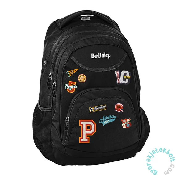 BeUniq hátizsák, iskolatáska - 3 rekeszes - Leauge - Fekete (BU25BL-2708)