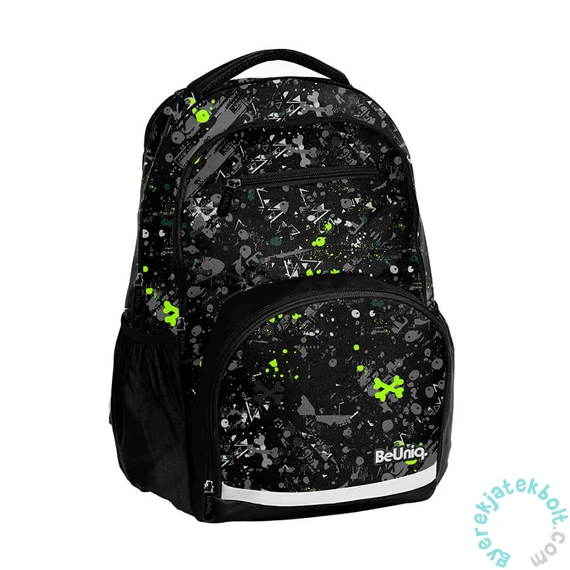 BeUniq iskolatáska, hátizsák - 2 rekeszes - Black, green (BU25BR-2804)