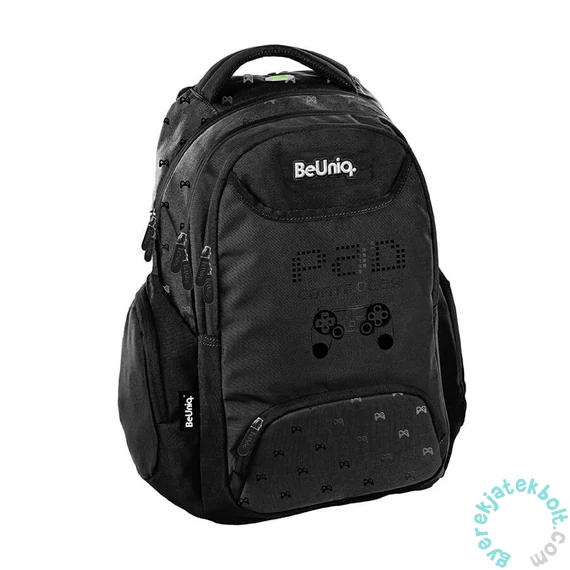 BeUniq iskolatáska, hátizsák - 3 rekeszes - Game - fekete (BU25GP-2908)