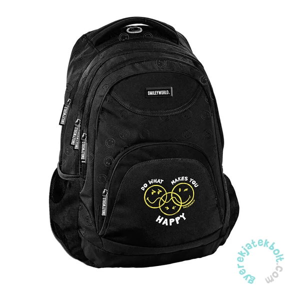 BeUniq iskolatáska, hátizsák - 3 rekeszes - Smiley Happy (SM25LI-2708)