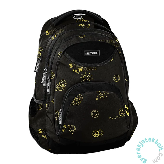 BeUniq iskolatáska, hátizsák - 3 rekeszes - Smiley World (SM25LN-2708)