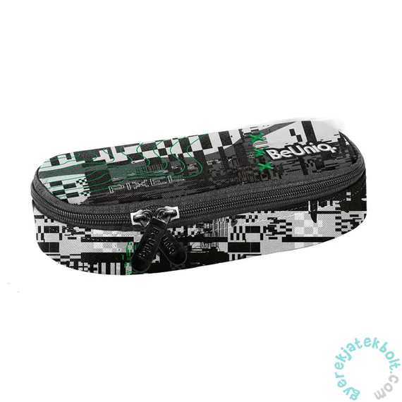 BeUniq ovális tolltartó - fekete, zöld (BU25PI-013)