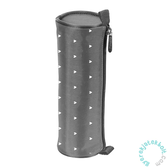 BeUniq Szivecskés henger alakú tolltartó - szürke (BU24HT-003)