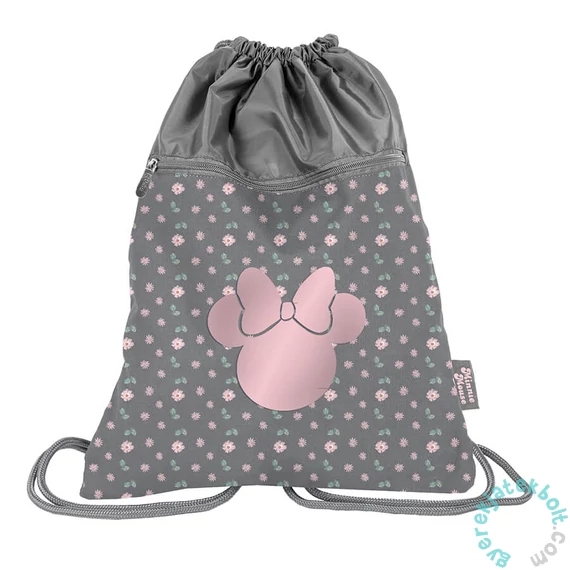 BeUniq zsinóros hátizsák, tornazsák - Disney - Minnie Mouse - szürke-rózsaszín (DM24TT-713)