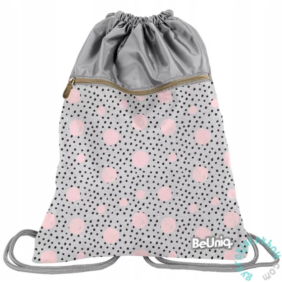 BeUniq zsinóros hátizsák, tornazsák - Pink Dots (PPDO21-713)