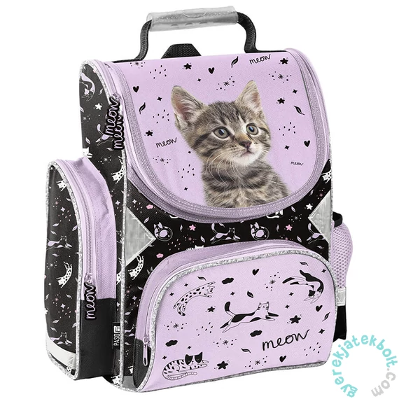 Cicás ergonomikus iskolatáska - fekete, lila (PP25CE-525)