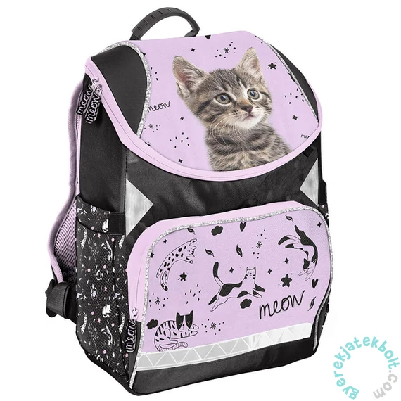 Cicás ergonomikus iskolatáska - fekete, lila (PP25CE-575)