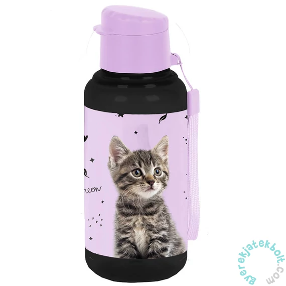 Cicás műanyag kulacs - fekete, lila (PP25CE-3030)