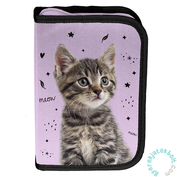 Cicás kihajtható tolltartó - fekete, lila (PP25CE-P001BW)