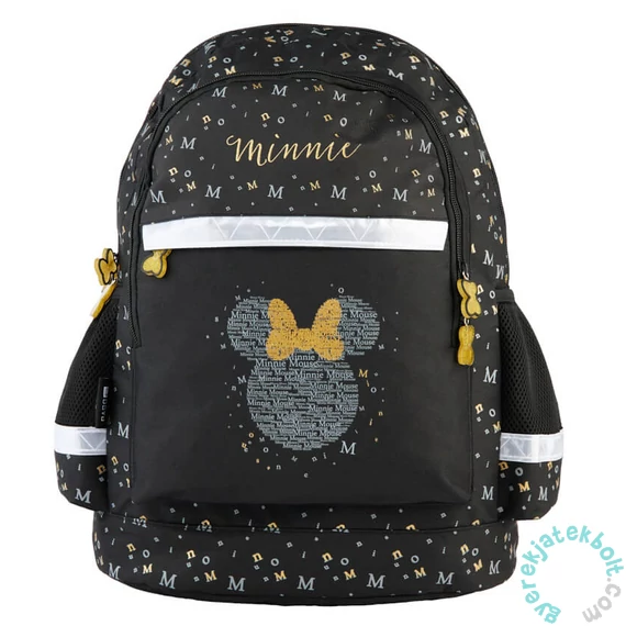 Disney - Minnie ergonomikus iskolatáska, hátizsák - 2 rekeszes - arany-fekete (DM24CC-116)