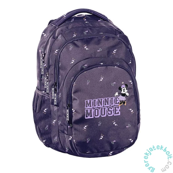 Minnie Mouse ergonomikus iskolatáska, hátizsák - 3 rekeszes - lila-kék (DM24PP-276)