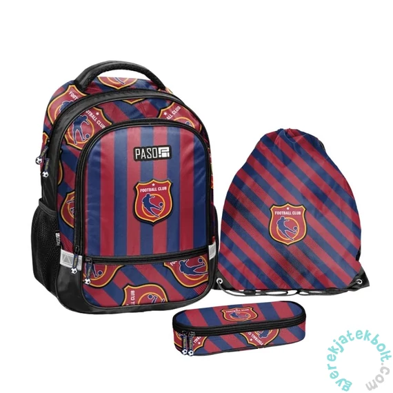 Focis iskolatáska szett ovális tolltartóval - Football Club Stripes (PP26FT-260-1-szett)