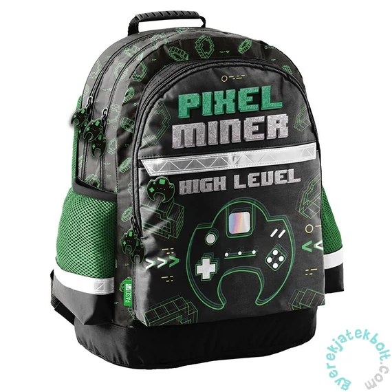 Paso - Game iskolatáska, hátizsák - 3 rekeszes - Pixel (PP23HL-116)