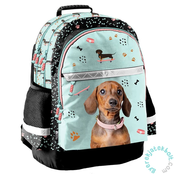 Kutyás ergonomikus iskolatáska, hátizsák - 2 rekeszes - Tacskó (PP25JA-116)