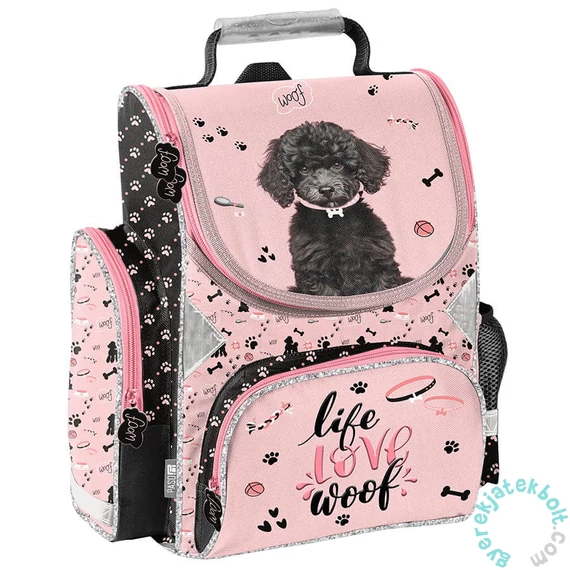 Kutyás ergonomikus iskolatáska - Life love woof (PP25DB-525)