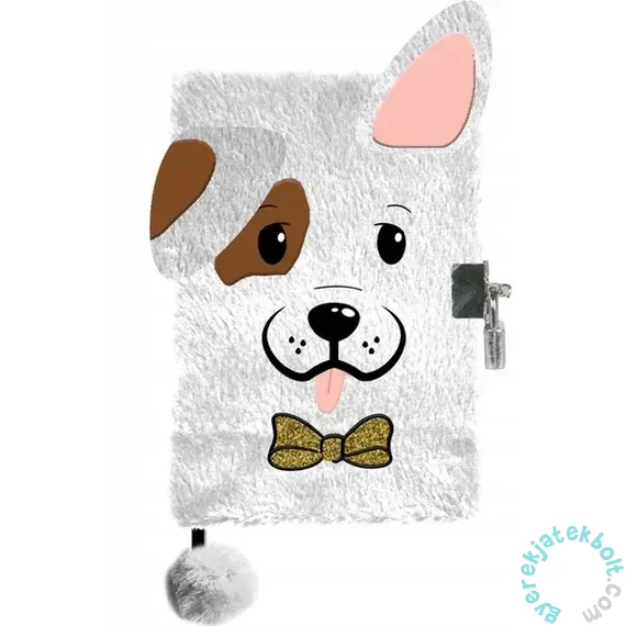 Kutyás szőrmés kulcsos napló A5/96 lap (PP24PS-3676)