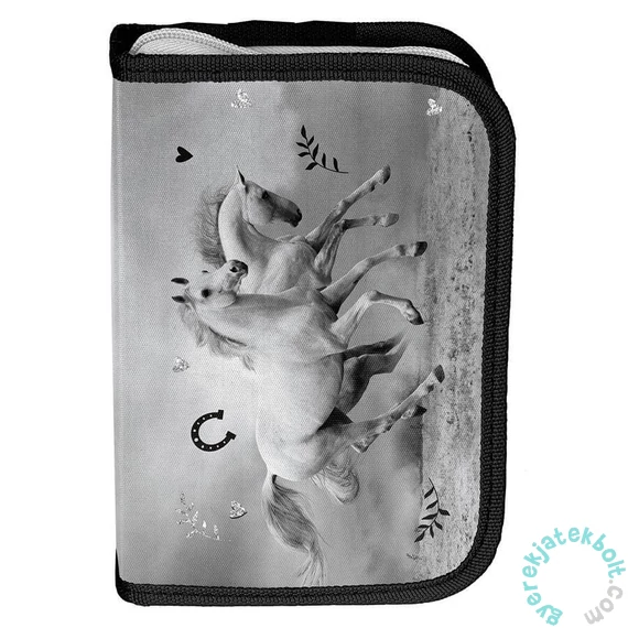 Lovas kihajtható tolltartó - fekete-fehér (PP24KE-P001BW)