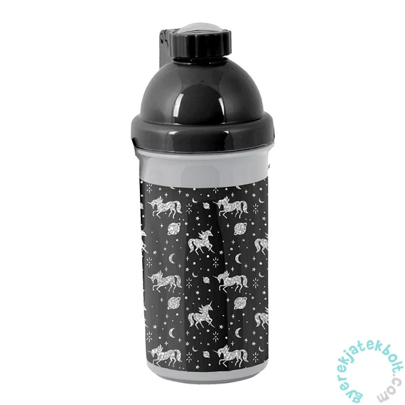 Unikornis műanyag kulacs - Black (PP23OL-3021)