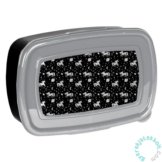 Unikornis műanyag uzsonnás doboz - Black (PP23OL-3022)