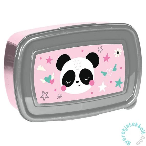 Pandás műanyag uzsonnás doboz - With love (PP25PB-3022)