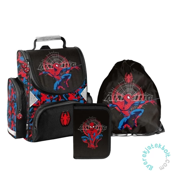 Pókemberes ergonomikus iskolatáska szett kihajtható tolltartóval - Amazing Spiderman (SP26CC-525-1-szett)