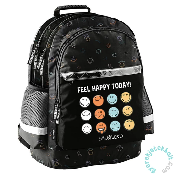 Smiley ergonomikus iskolatáska, hátizsák - 2 rekeszes - Feel Happy Today (SM25LR-116)
