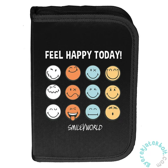 Smiley felszerelt kihajtható tolltartó - Feel Happy Today (SM25LR-P001)