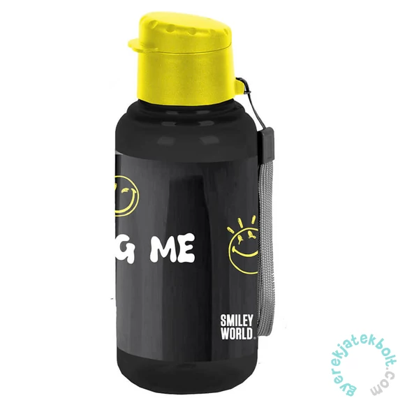 Smiley műanyag kulacs - black, yellow (SM25UN-3030)