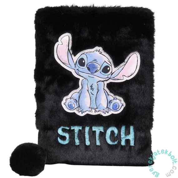 Stitch szőrmés kulcsos napló A5/96 lap - Black (DS25GG-3676)