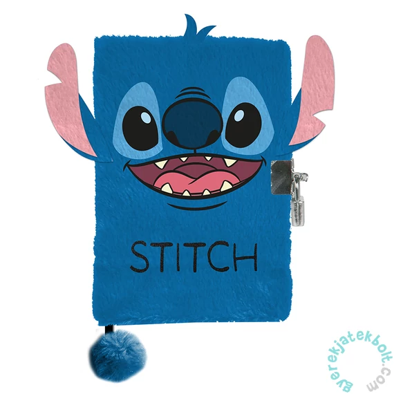Stitch szőrmés napló - kék- 14 x 21 cm (DS23BN-3676)