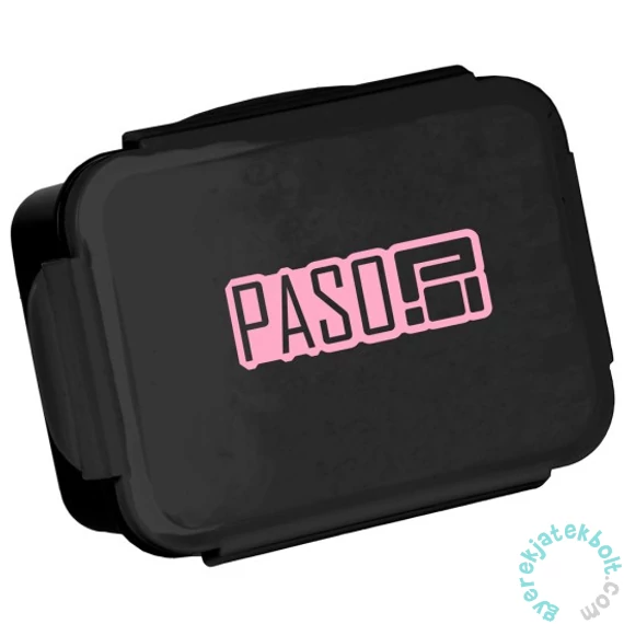 Paso - BeUniq műanyag uzsonnás doboz - Black-Pink(PP22BRO-3036)