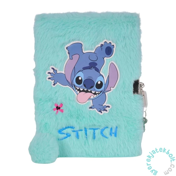 Stitch szőrmés kulcsos napló A5/96 lap - Mint hawaii (DS25DD-3676)
