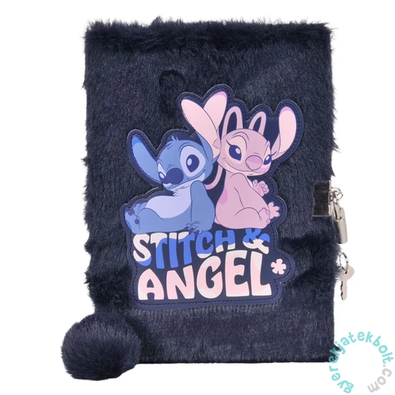 Stitch szőrmés kulcsos napló A5/96 lap - Sitch Angel (DS25CC-3676)