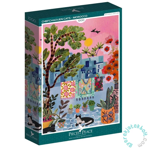 Pieces &amp; Peace 1000 db-os puzzle - Chefchaouen Cats - Morocco (0038)