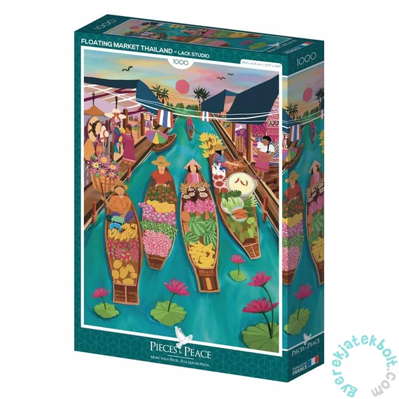 Pieces &amp; Peace 1000 db-os puzzle - Floating Market Thailand (0136)