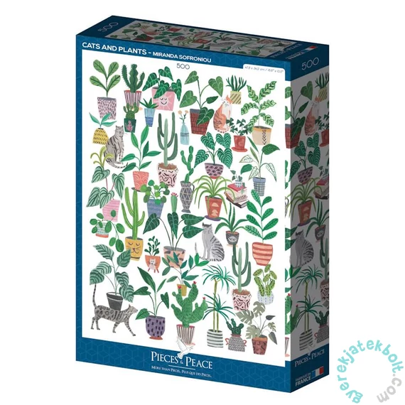 Pieces &amp; Peace 500 db-os puzzle - Cats and Plants (0091)