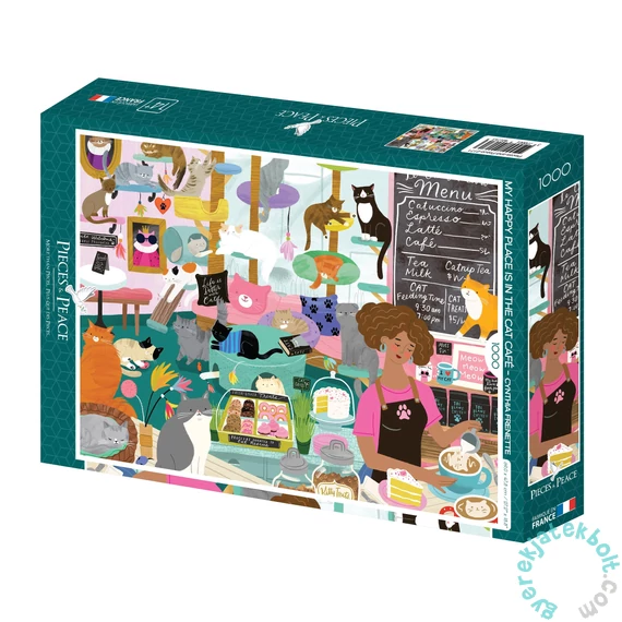 Pieces &amp; Peace 1000 db-os puzzle - My Happy Place is in the Cat Café (0171)