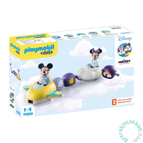 Playmobil 1.2.3 - Disney - Mickey és Minnie felhőrepülővel játékszett