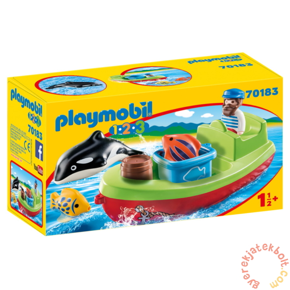 Playmobil 1.2.3 - Tengerész halászcsónakkal játékszett