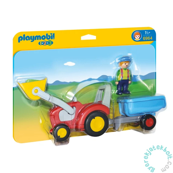 Playmobil 1.2.3 - Traktor utánfutóval játékszett