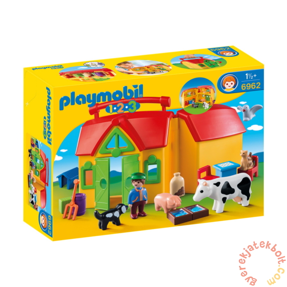 Playmobil 1.2.3 - Hordozható tanyácskám játékszett